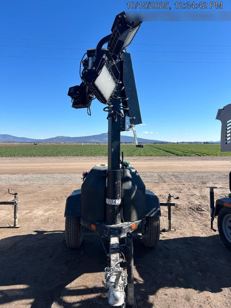 2022 Allmand NLV3GR (4) LED Light Fixture 350W, 23' Vertical Mast, 3kW Prime, Towable, Deep Sea L401, Leveling Jacks, Yanmar T4F 5.8hp