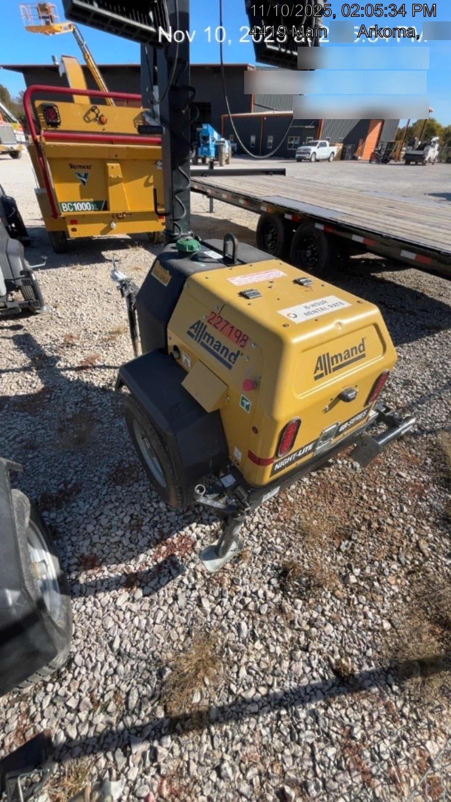 2022 Allmand NLV3GR (4) LED Light Fixture 350W, 23' Vertical Mast, 3kW Prime, Towable, Deep Sea L401, Leveling Jacks, Yanmar T4F 5.8hp