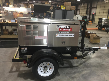 2019 Lincoln Electric Vantage 322 Ready-Pak 3, Two Wheel Trailer, Fender and Light Kit, Cable Rack