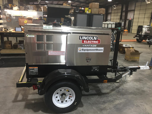 2019 Lincoln Electric Vantage 322 Ready-Pak 3, Two Wheel Trailer, Fender and Light Kit, Cable Rack