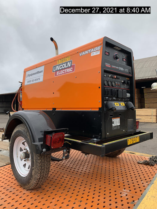 2021 Lincoln Electric Vantage 322 Vantage 322 Ready Pak 3 w/ Decals, ORANGE (includes trailer, cable rack, fender light kit) NO Telematics