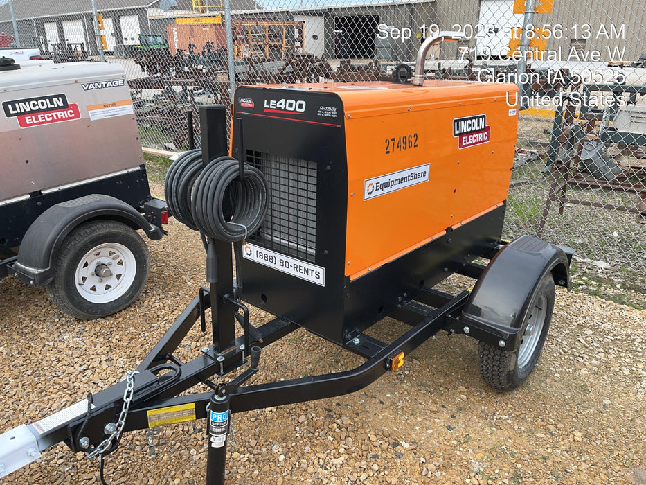 2022 Lincoln Electric LE400 Kubota V1505, Trlr, Cable Rack, Light Kit, ES Decals, T3