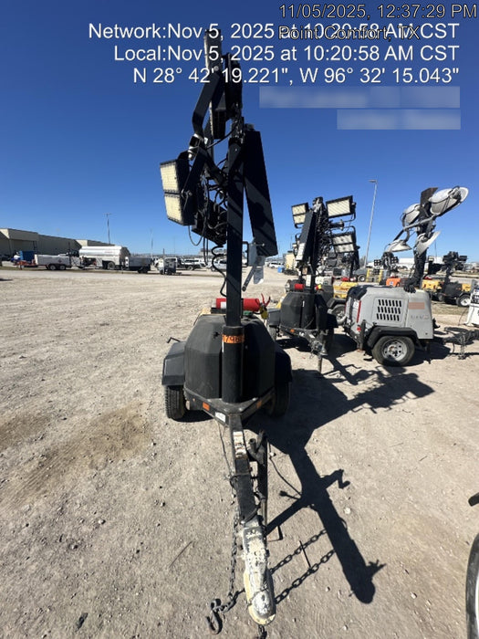 Allmand NLV3GR (4) LED Light Fixture 350W, 23' Vertical Mast, 3kW Prime, Towable, Deep Sea L401, Leveling Jacks, Yanmar T4F 5.8hp