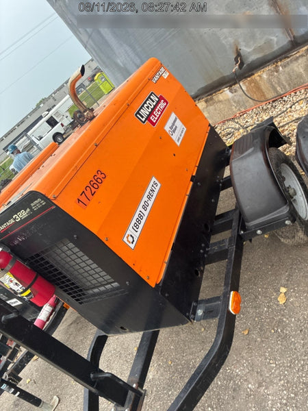2021 Lincoln Electric Vantage 322 Vantage 322 Ready Pak 3 w/ Decals, ORANGE (includes trailer, cable rack, fender light kit) NO Telematics
