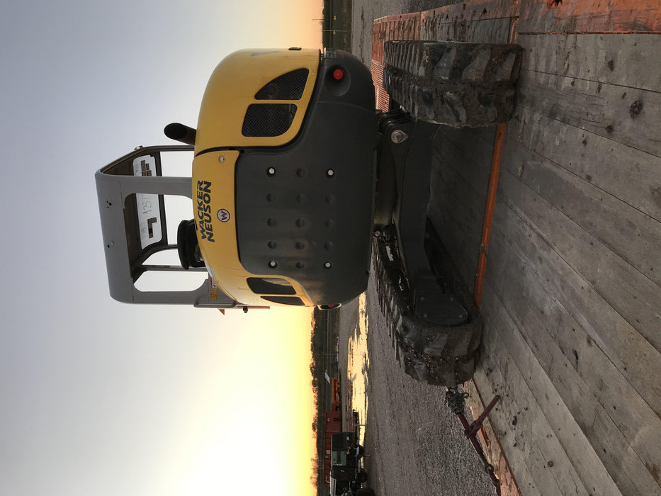 Wacker Neuson EZ53 Open ROPS, Rubber Tracks, Long Dipperstick, Bucket