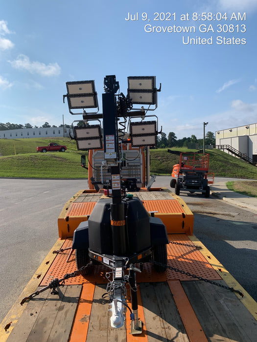 2021 Allmand NLV3GR (4) LED Light Fixture 350W, 23' Vertical Mast, 3kW Prime, Towable, Deep Sea L401, Leveling Jacks, Yanmar T4F 5.8hp