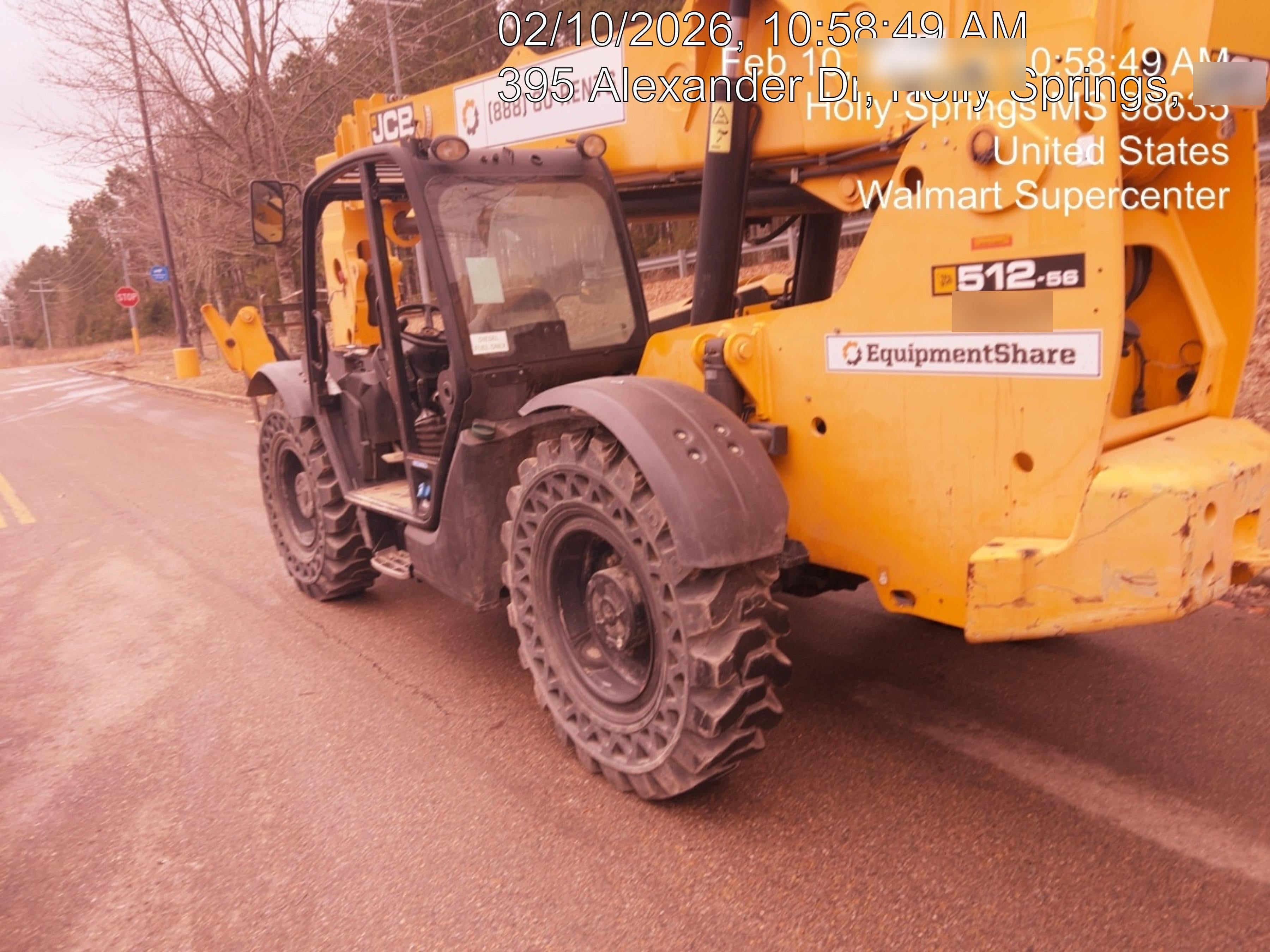 2019 JCB 512-56 109 HP w/Open ROPS, Beacon, Aux Hydraulics, Worklights, Solid Tires 60" Carriage/Forks