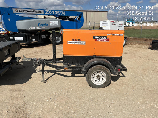 2021 Lincoln Electric Vantage 322 Vantage 322 Ready Pak 3 w/ Telematics & Decals, ORANGE (includes trailer, cable rack, fender light kit)