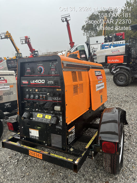 2022 Lincoln Electric LE400 Kubota V1505, Trlr, Cable Rack, Light Kit, ES Decals, T3