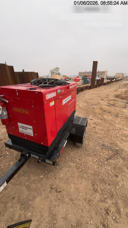 2022 Shindaiwa DGW400MDL Kubota D902 Engine, 23 HP, Dual Op Welder, Wire, Arc, Droop Stick, Tig, and CC Stick Functionality, Simulphase, 3 Phase and 1 Phase Gen Output, Single Axle NB Trlr, Slr Trckl Chrg 12V 12W, Fire Ext