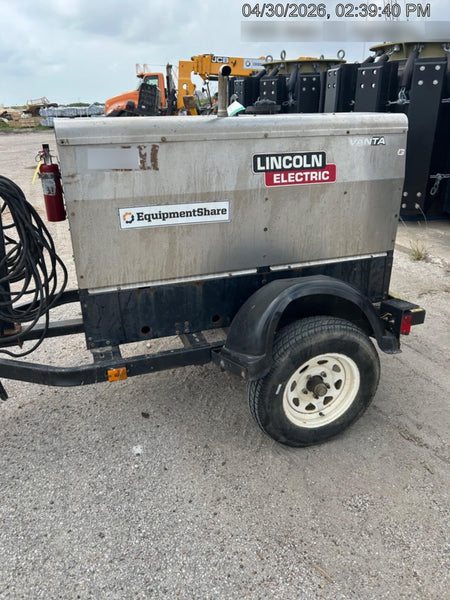 2019 Lincoln Electric Vantage 322 Welder Ready-Pak 3, Two wheel trailer, Fender and Light kit, Cable Rack