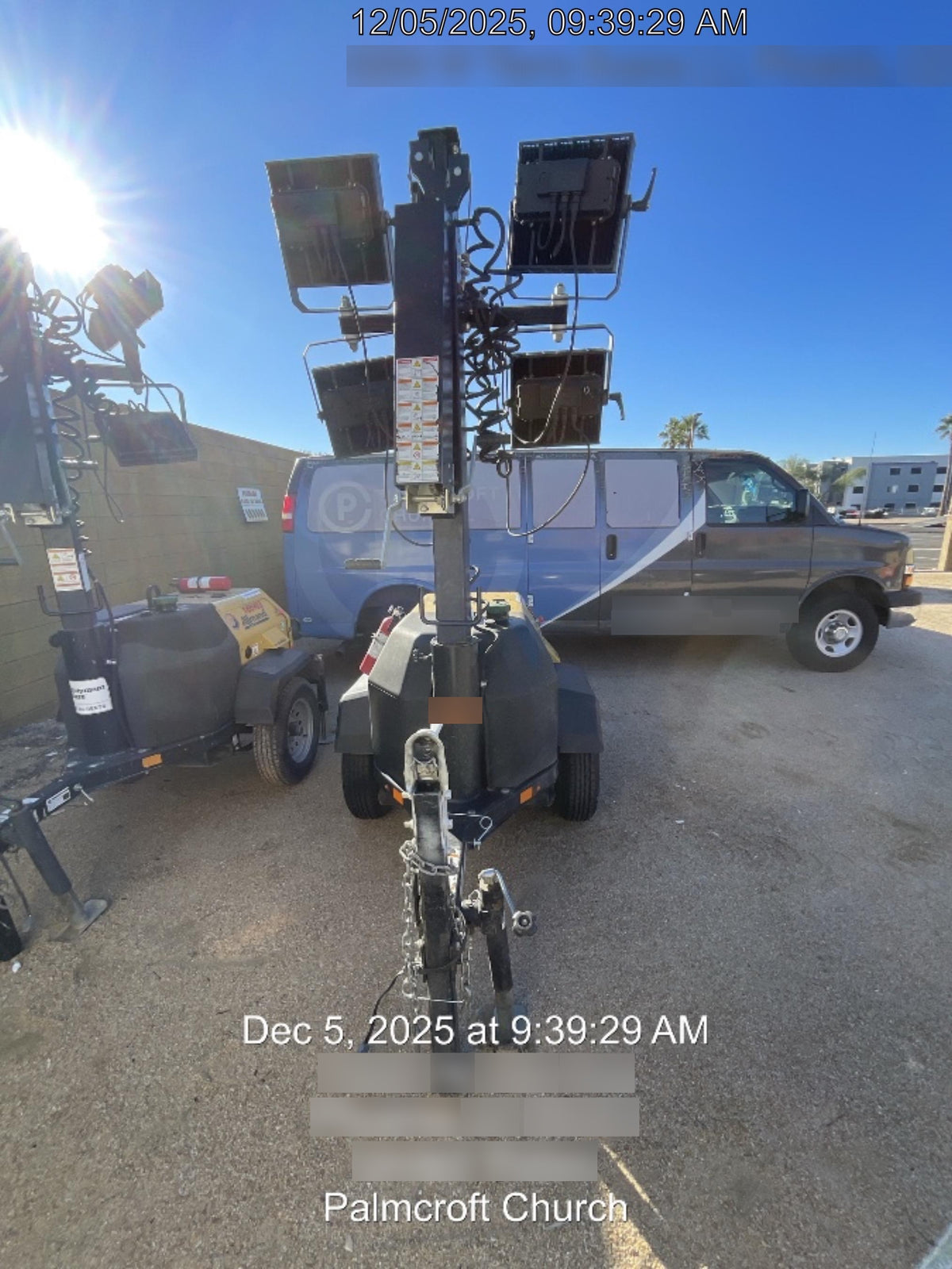 2022 Allmand NLV3GR (4) LED Light Fixture 350W, 23' Vertical Mast, 3kW Prime, Towable, ES Decals, T3