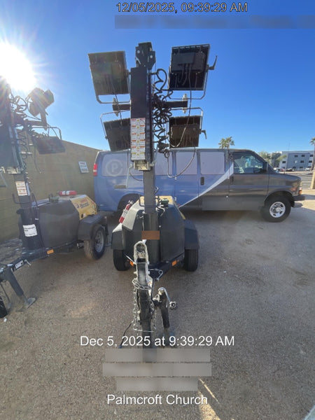 2022 Allmand NLV3GR (4) LED Light Fixture 350W, 23' Vertical Mast, 3kW Prime, Towable, ES Decals, T3