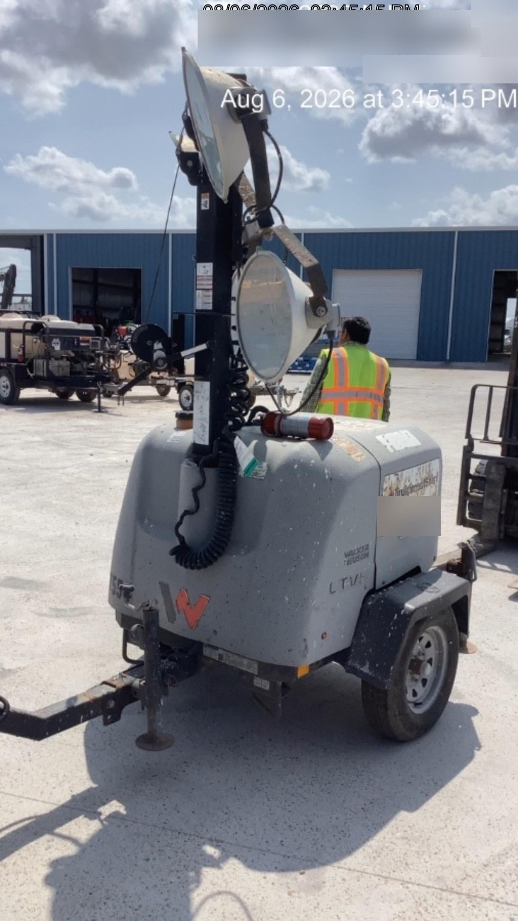2018 Wacker Neuson LTV6K-MH Wacker Neuson LTV6K Mobile Light Tower w/Fuel Level Sensor Installed, Trailer VIN 5XFLV0416JM004545