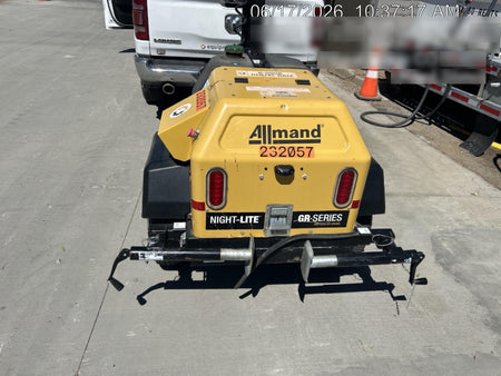 2022 Allmand NLV3GR (4) LED Light Fixture 350W, 23' Vertical Mast, 3kW Prime, Towable, Deep Sea L401, Leveling Jacks, Yanmar T4F 5.8hp