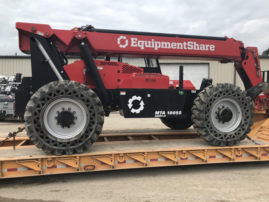 2020 Manitou MTA10055 Cab/Heat/Air, 120 HP, Solid Tires, Work Lights, Lift Hook, Auxiliary Hydraulics w/66" Carriage and 60" Forks