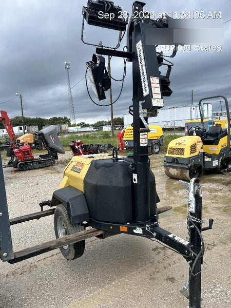 2022 Allmand NLV3GR (4) LED Light Fixture 350W, 23' Vertical Mast, 3kW Prime, Towable, Deep Sea L401, Leveling Jacks, Yanmar T4F 5.8hp