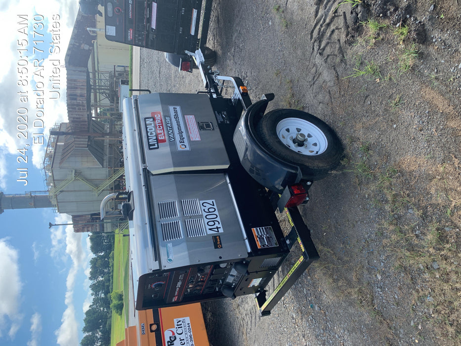 2019 Lincoln Electric Vantage 322 Ready-Pak 3, Two Wheel Trailer, Fender and Light Kit, Cable Rack