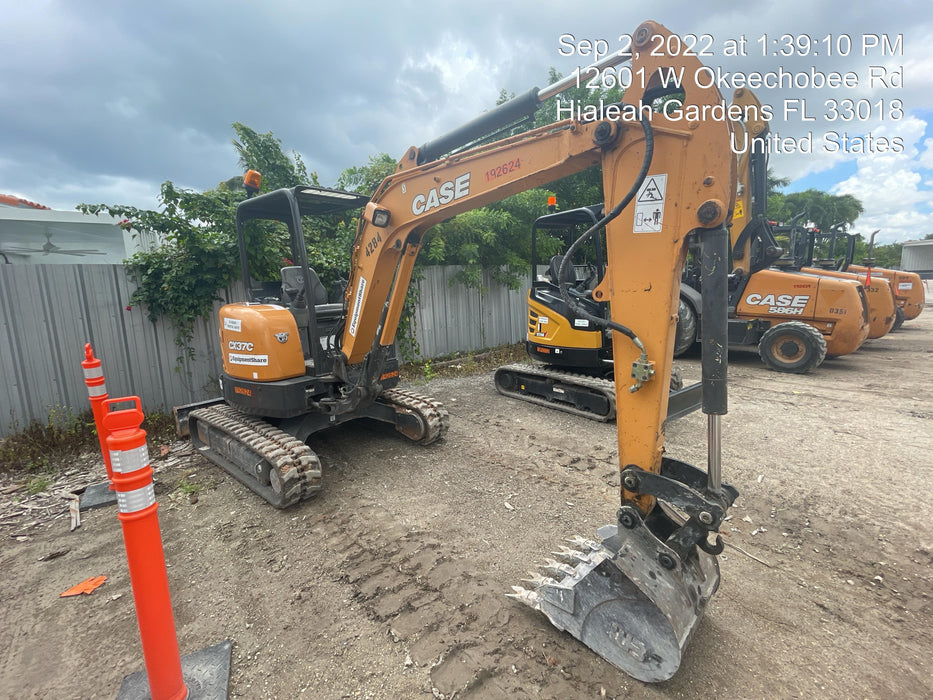2018 Case CX37C ROPS, LONG ARM, RUBBER TRACKS, AUX HYD