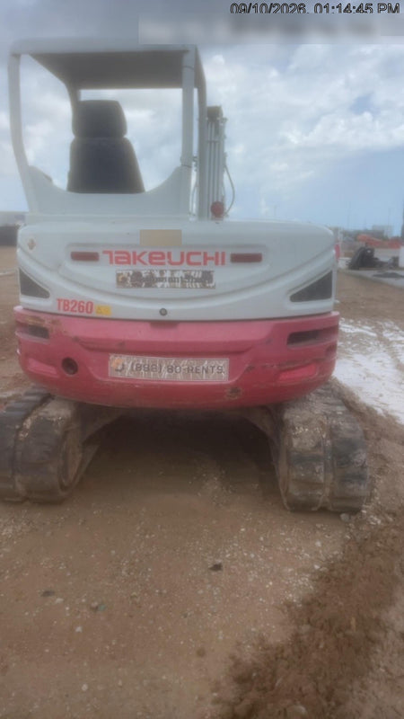 2019 Takeuchi TB260 Canopy w/Rubber Tracks, Auxiliary Hydraulics, Standard Blade, Manual QC