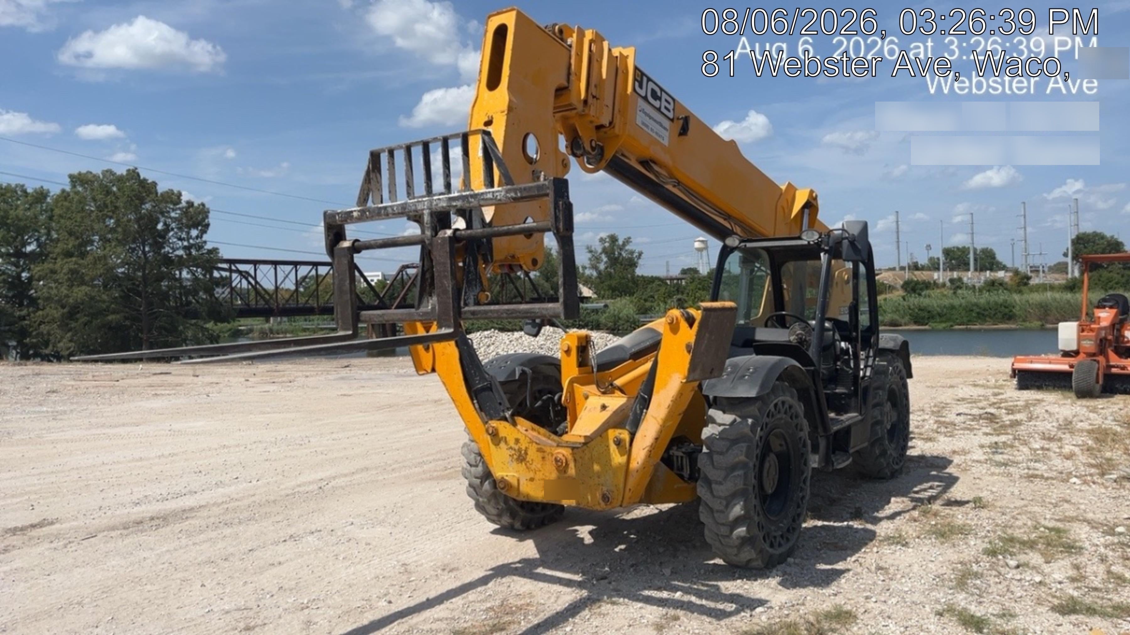 2019 JCB 510-56 Open ROPS, 74 HP, Solid Tires, Worklights, Beacon, Aux Hydraulics, Lifting Eye 66" Carriage/60" Forks