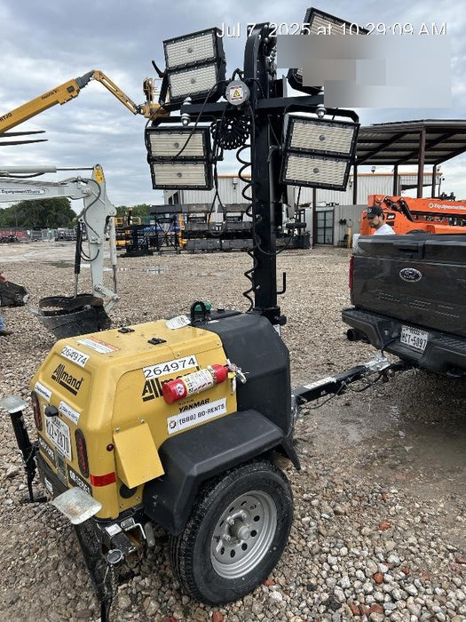 2022 Allmand NLV3GR (4) LED Light Fixture 350W, 23' Vertical Mast, 3kW Prime, Towable, ES Decals, T3