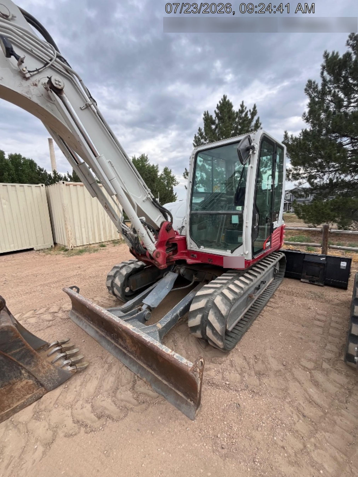 2019 Takeuchi TB290 Cab, AC, Rubber Tracks, Dozer Blade, Travel Alarm, Control Pattern Change Valve, Auxiliary Hydraulics w/18" Quick Coupler Bucket with teeth, 6.2 cu. ft. capacity/24" Quick Coupler Bucket with teeth, 8.6 cu. ft. capacity/36" Quick Coupler Bucket with teeth, 13.4 cu. ft. capacity, Quick Coupler, Hydraulic Thumb Installed