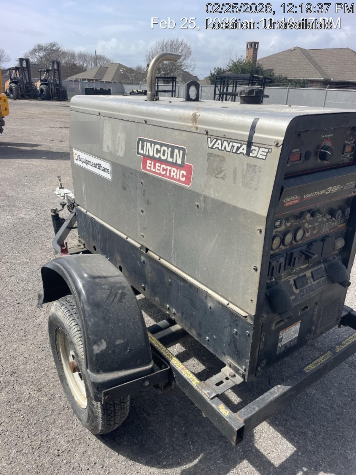 2019 Lincoln Electric Vantage 322 Ready-Pak 3, Two Wheel Trailer, Fender and Light Kit, Cable Rack