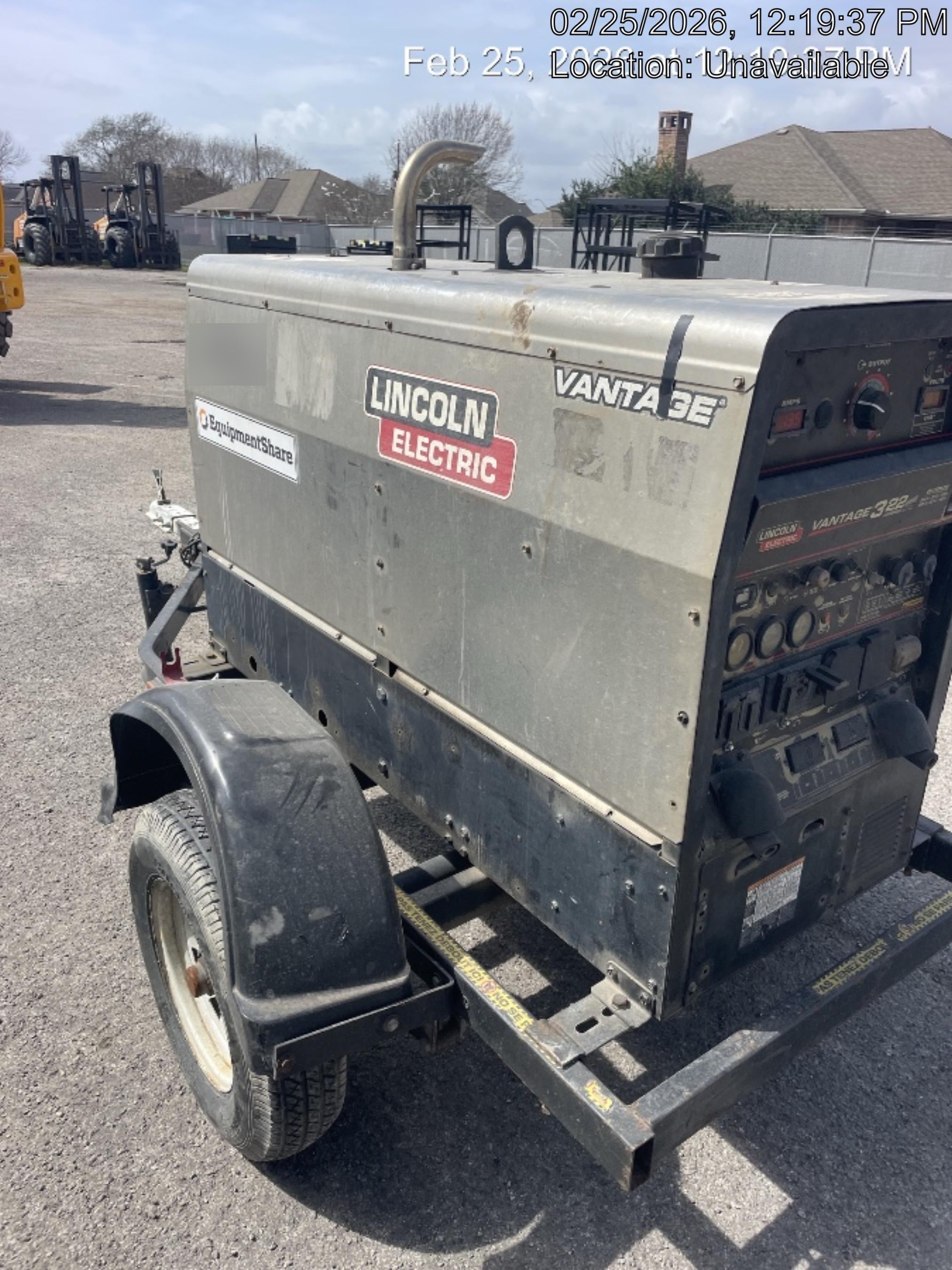 2019 Lincoln Electric Vantage 322 Ready-Pak 3, Two Wheel Trailer, Fender and Light Kit, Cable Rack