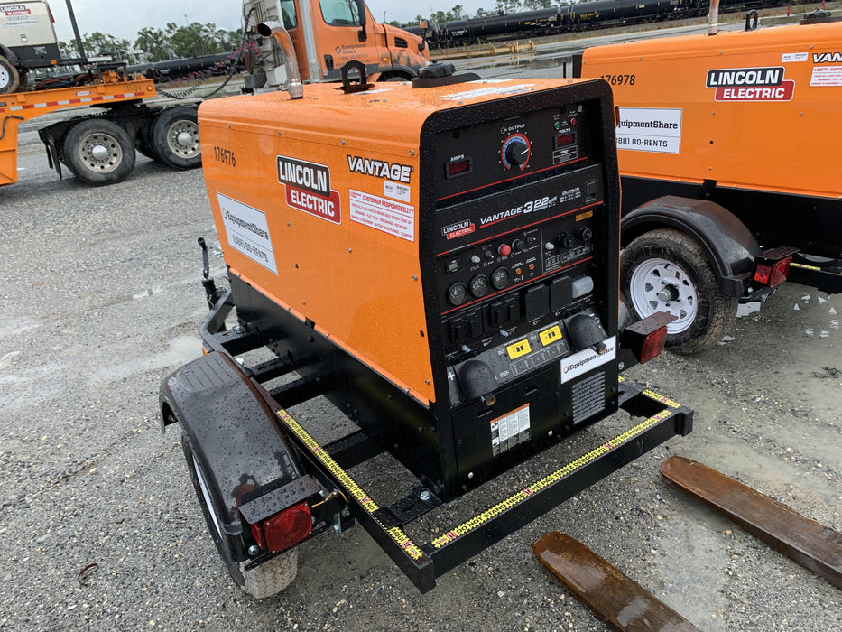 2021 Lincoln Electric Vantage 322 Vantage 322 Ready Pak 3 w/ Decals, ORANGE (includes trailer, cable rack, fender light kit) NO Telematics