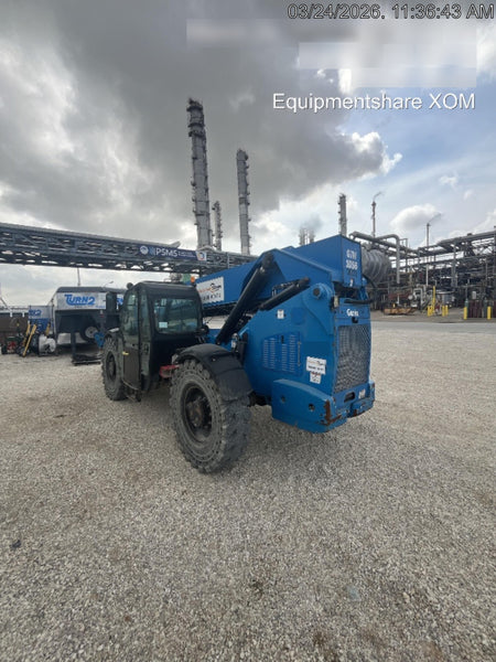 2019 Genie GTH-1056 Cab/Heat/AC, Solid RT Tires, LED Work Lights, Beacon 60" QA Carriage, 60" Forks