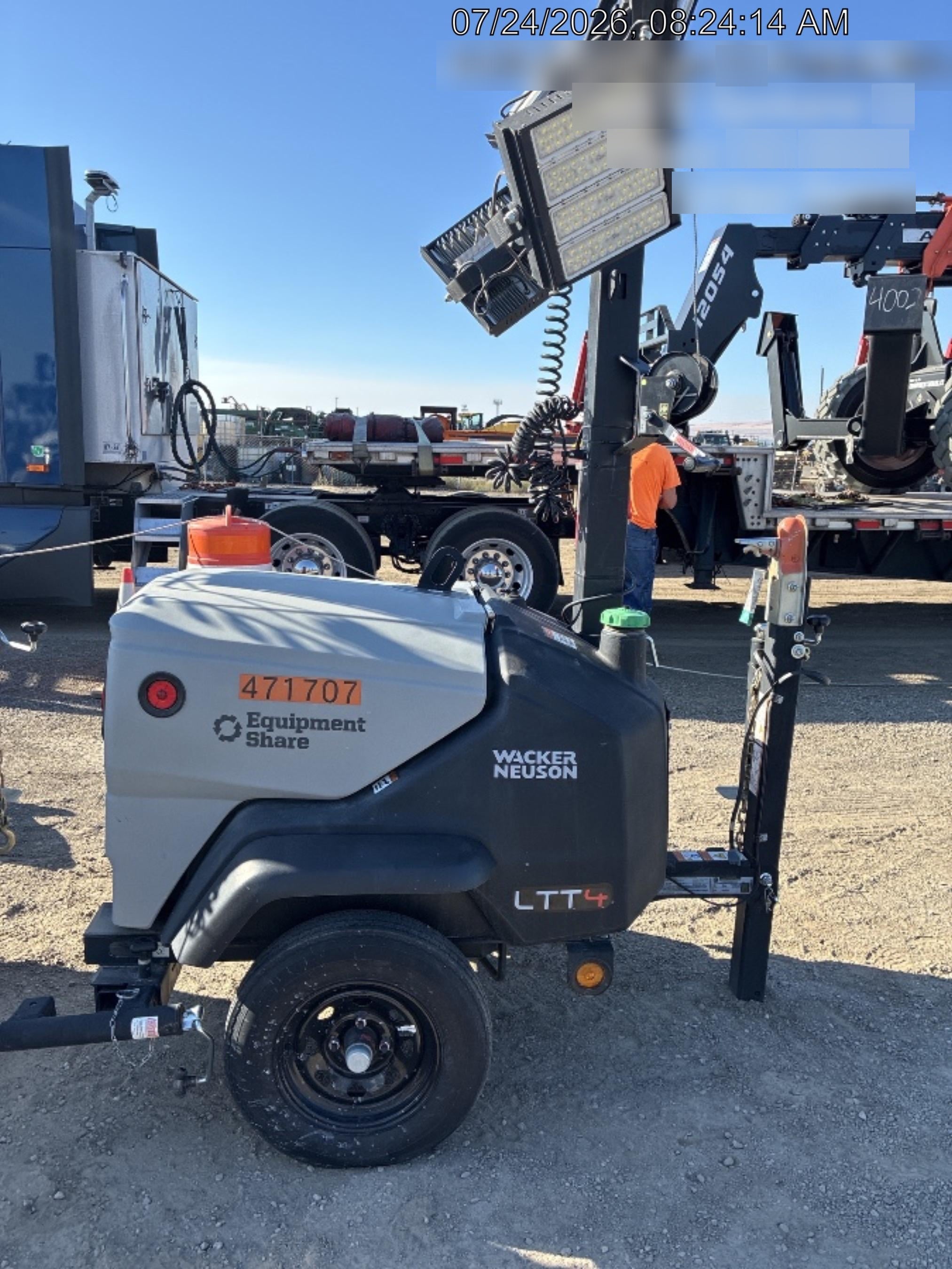 2024 Wacker Neuson LTT4 Diesel, Kohler KDW702, Deep Sea Controller, Auto Start, LED 320W, Bypass Outlet, T3