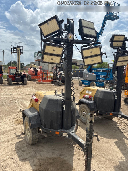 Allmand NLV3GR (4) LED Light Fixture 350W, 23' Vertical Mast, 3kW Prime, Towable, Deep Sea L401, Leveling Jacks, Yanmar T4F 5.8hp