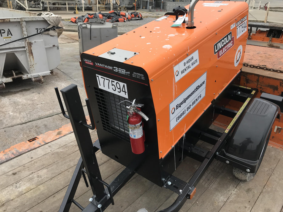 2021 Lincoln Electric Vantage 322 Vantage 322 Ready Pak 3 w/ Decals, ORANGE (includes trailer, cable rack, fender light kit) NO Telematics