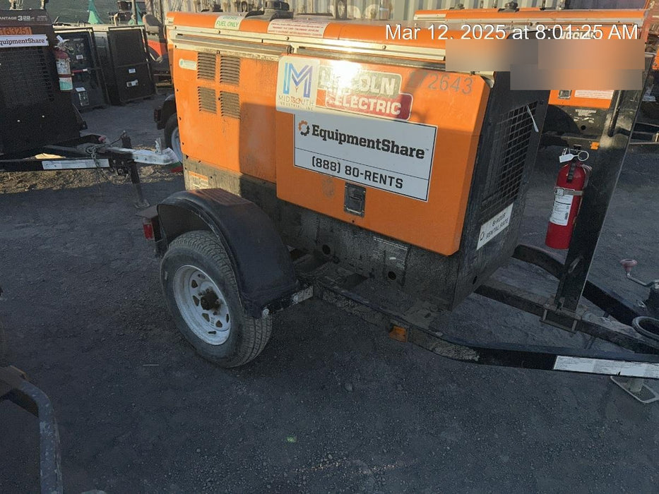 2021 Lincoln Electric Vantage 322 Vantage 322 Ready Pak 3 w/ Decals, ORANGE (includes trailer, cable rack, fender light kit) NO Telematics