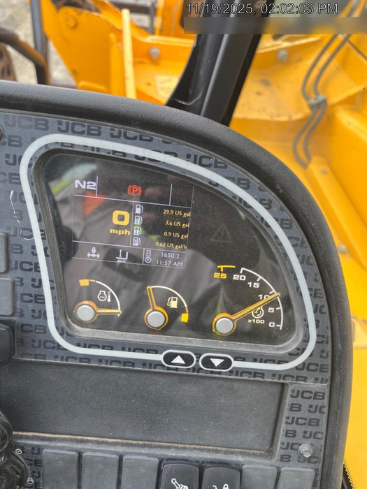 2019 JCB 510-56 Open ROPS, 74 HP, Solid Tires, Worklights, Beacon, Aux Hydraulics, Lifting Eye w/66" Carriage/60" Forks