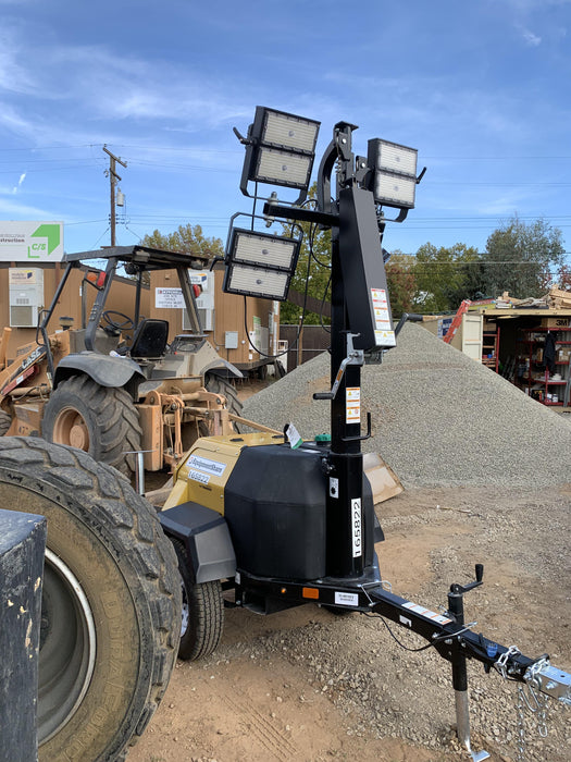 2021 Allmand NLV3GR (4) LED Light Fixture 350W, 23' Vertical Mast, 3kW Prime, Towable, Deep Sea L401, Leveling Jacks, Yanmar T4F 5.8hp