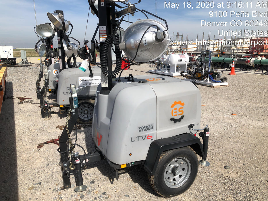 2018 Wacker Neuson LTV6L-MH Wacker Neuson LTV6L Mobile Light Tower w/Fuel Level Sensor Installed