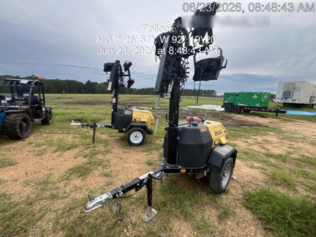 2022 Allmand NLV3GR (4) LED Light Fixture 350W, 23' Vertical Mast, 3kW Prime, Towable, Deep Sea L401, Leveling Jacks, Yanmar T4F 5.8hp
