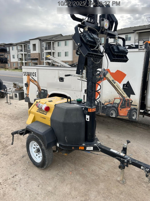 2021 Allmand NLV3GR (4) LED Light Fixture 350W, 23' Vertical Mast, 3kW Prime, Towable, Deep Sea L401, Leveling Jacks, Yanmar T4F 5.8hp