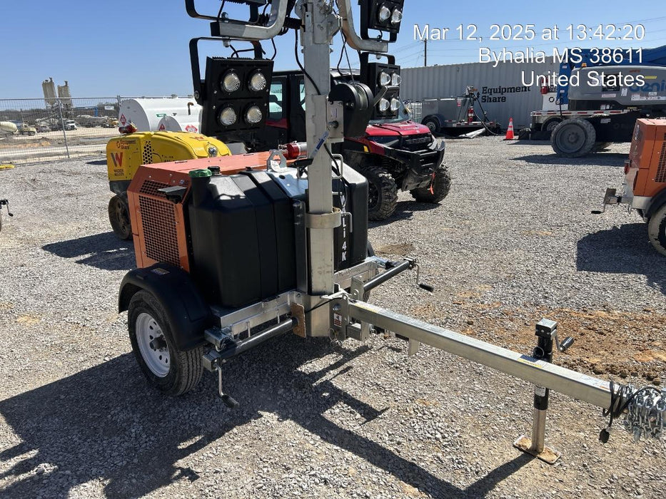 2025 Wanco WLTT-4MM4K Diesel, Mitsubishi L2E, 9.0HP @1800 rpm, Deep Sea Controller, Shore Power Plug, Auto Start, (4) 350W LED Floodlights, 4kW Generator, 60 Gal Fuel Tank, 2" Ball, T3