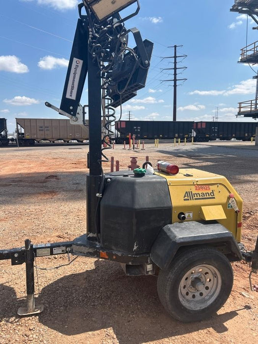 2022 Allmand NLV3GR (4) LED Light Fixture 350W, 23' Vertical Mast, 3kW Prime, Towable, Deep Sea L401, Leveling Jacks, Yanmar T4F 5.8hp