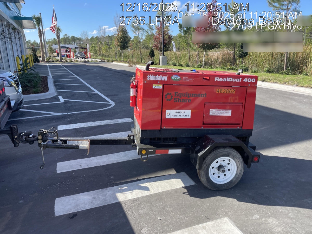 2024 Shindaiwa DGW400DML Kubota D902 Engine, 23 HP, Dual Op Welder, Wire, Arc, Droop Stick, Tig, and CC Stick Functionality, Simulphase, 3 Phase and 1 Phase Gen Output, Single Axle NB Trlr, Slr Trckl Chrg 12V 12W, Fire Ext, T3