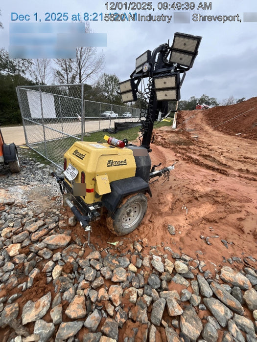 2022 Allmand NLV3GR (4) LED Light Fixture 350W, 23' Vertical Mast, 3kW Prime, Towable, Deep Sea L401, Leveling Jacks, Yanmar T4F 5.8hp