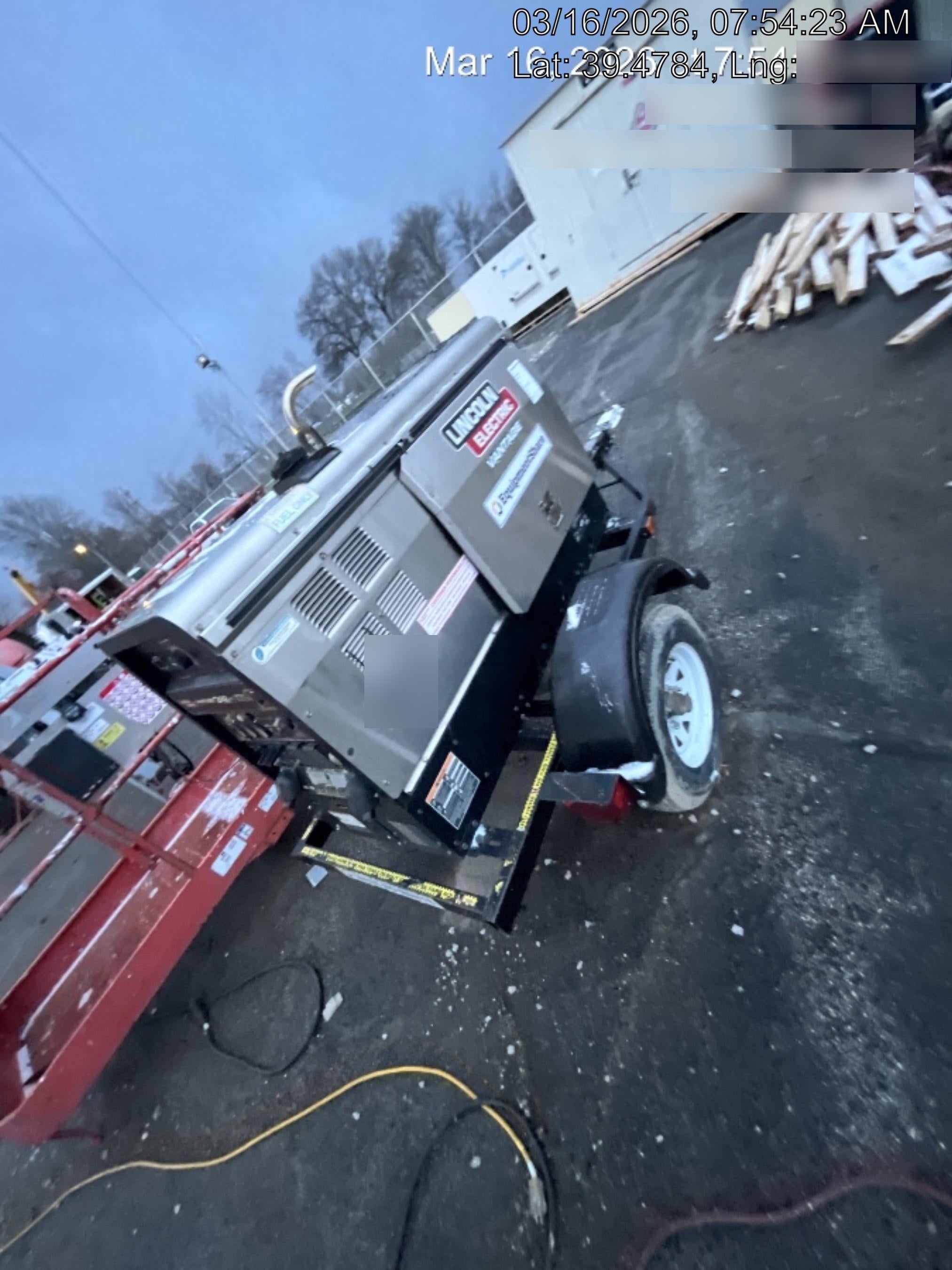 2019 Lincoln Electric Vantage 322 Ready-Pak 3, Two Wheel Trailer, Fender and Light Kit, Cable Rack