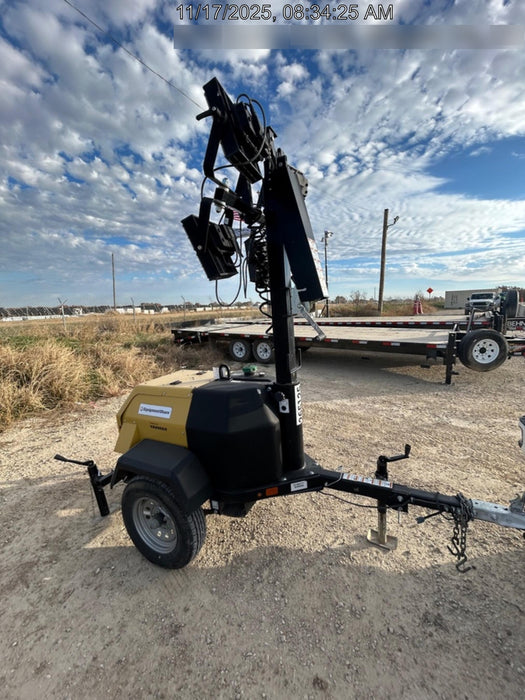 2022 Allmand NLV3GR (4) LED Light Fixture 350W, 23' Vertical Mast, 3kW Prime, Towable, ES Decals, T3