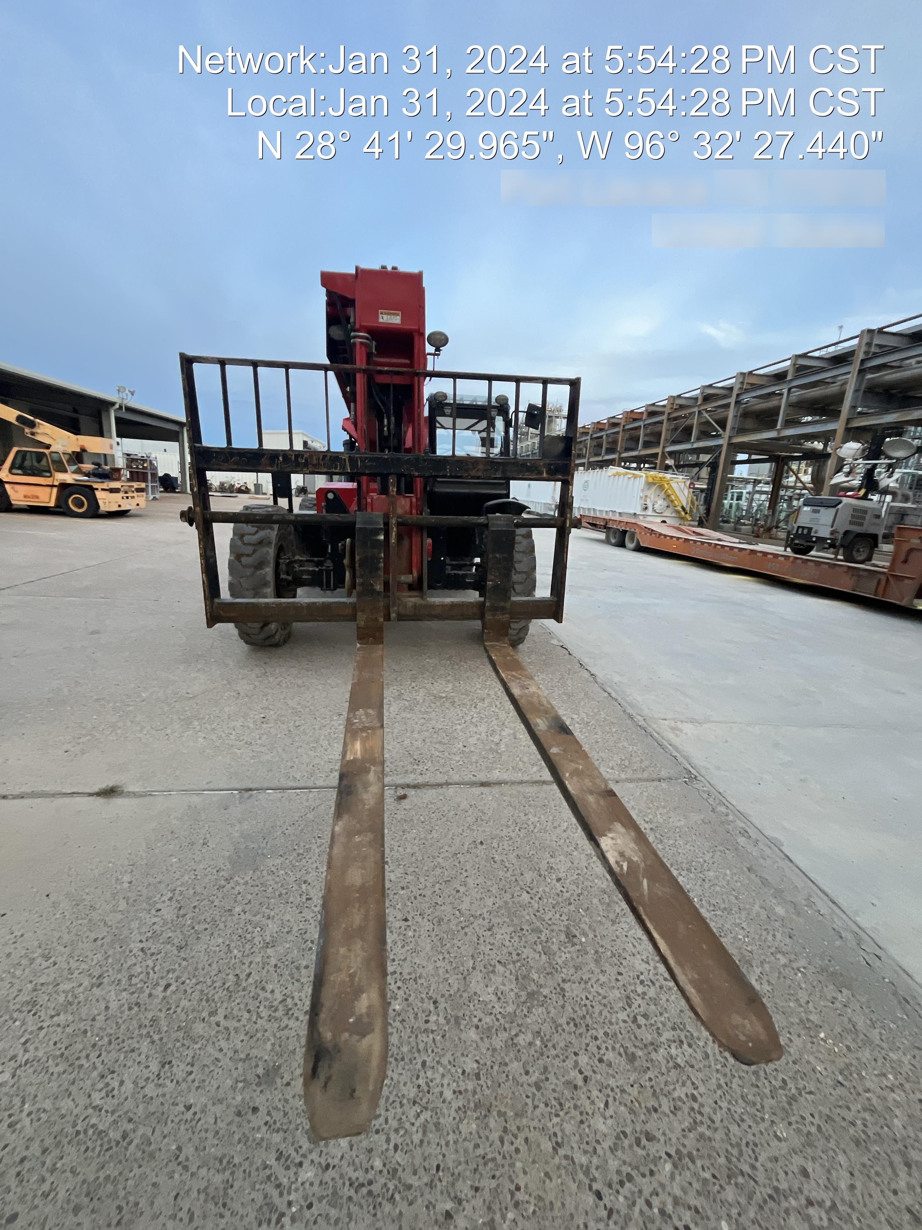 2019 Manitou MTA8044 74hp T4F, Cab/Heat/Air, Cab and Boom LED work lights, Auxiliary Hydraulics, Solid Tires, Amber strobe, Lift Hook 66" Carriage, 60" Forks