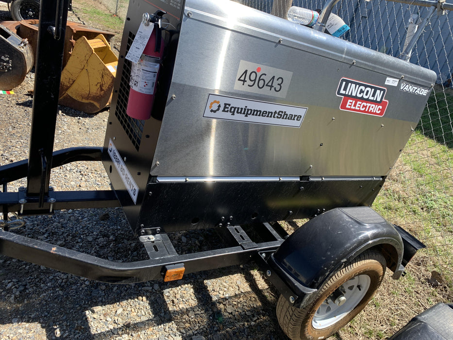 2019 Lincoln Electric Vantage 322 Ready-Pak 3, Two Wheel Trailer, Fender and Light Kit, Cable Rack