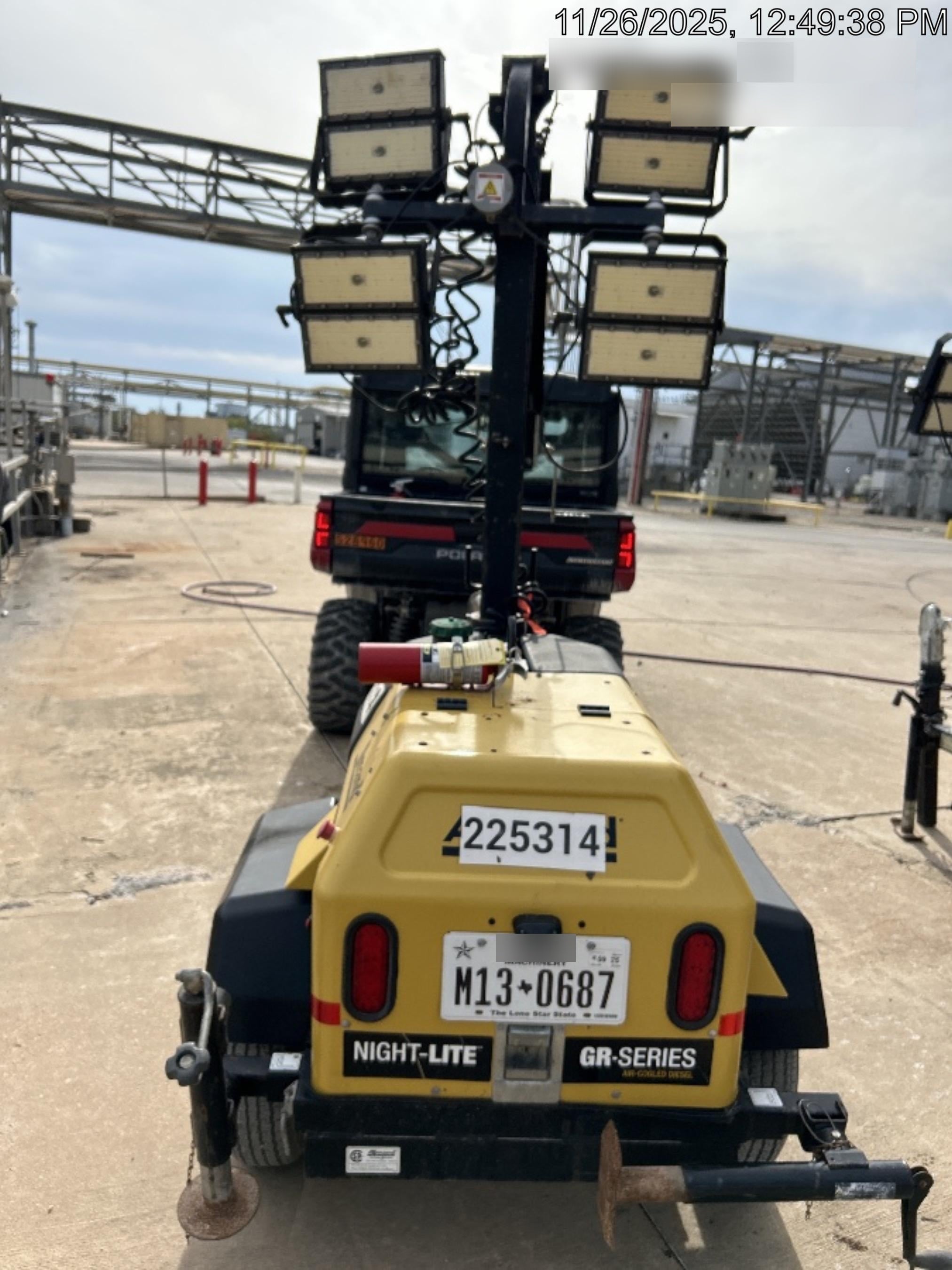 2022 Allmand NLV3GR (4) LED Light Fixture 350W, 23' Vertical Mast, 3kW Prime, Towable, Deep Sea L401, Leveling Jacks, Yanmar T4F 5.8hp