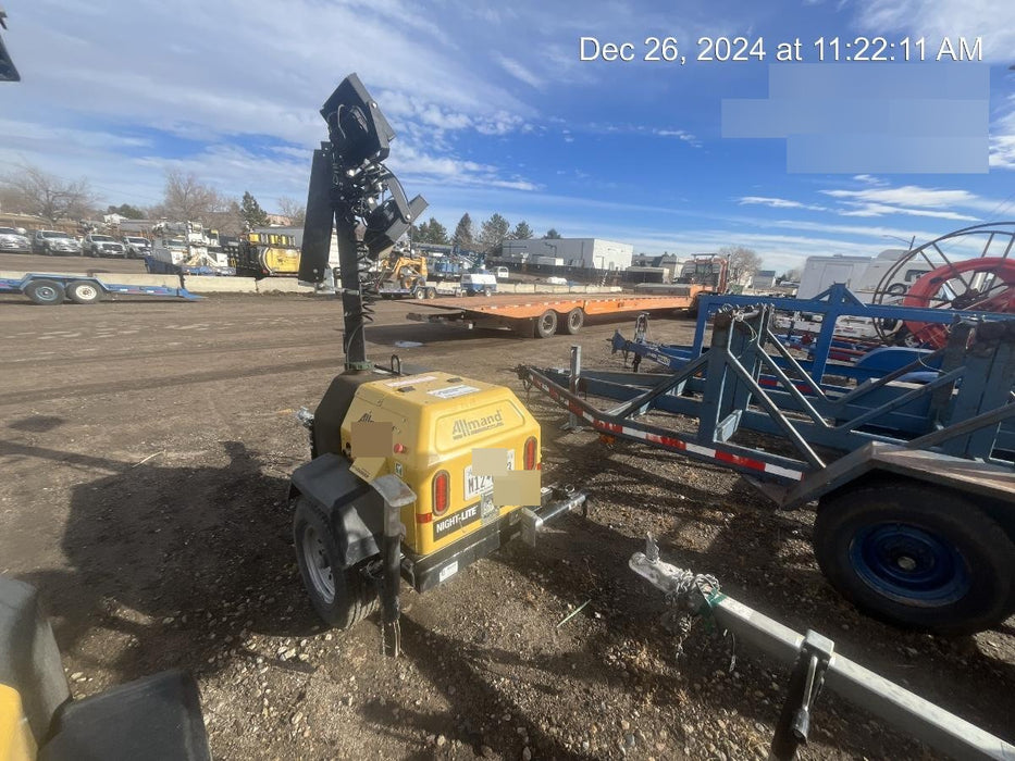 Allmand NLV3GR (4) LED Light Fixture 350W, 23' Vertical Mast, 3kW Prime, Towable, Deep Sea L401, Leveling Jacks, Yanmar T4F 5.8hp